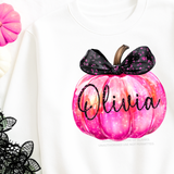 CUSTOM DTF TRANSFER - IRIDESCENT PUMPKIN - PINK