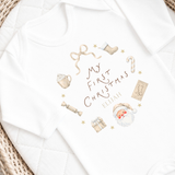CUSTOM DTF TRANSFER: CHRISTMAS - FIRST CHRISTMAS WREATH - BEIGE