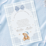 PRINTED RANGE - A4 NICE LIST CERTIFICATE - THE LITTLE FIRST CHRISTMAS TEDDY - BLUE