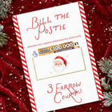 PRINTED RANGE - SCRATCH CARD POCKET - CANDY CANE SANTA