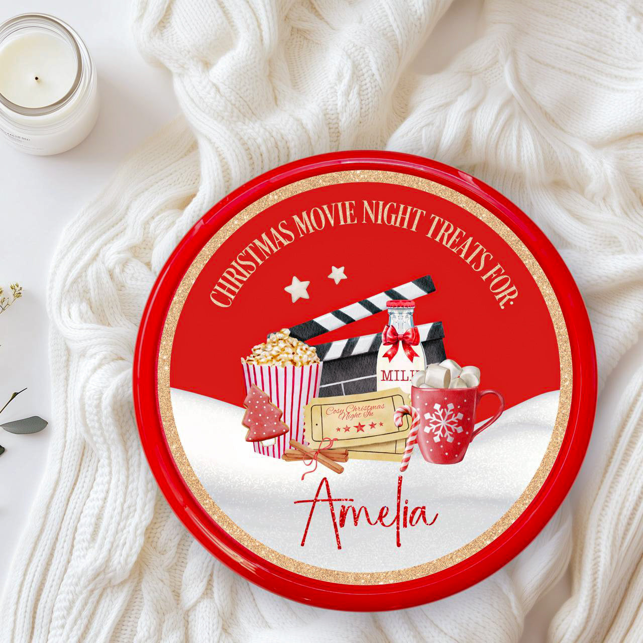 CHOCOLATE TUB SOLVENT DECAL - CHRISTMAS MOVIE NIGHT