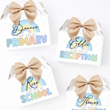 PRINTED RANGE - TREAT BOX TOPPER - BACK TO SCHOOL - RAINBOW - PASTEL BLUES