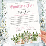 A4 CHRISTMAS EVE LETTER - NORTH POLE VILLAGE - PINK TEDDY