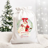 DTF TRANSFER - CHRISTMAS EVE TREATS - SANTA & HIS SACK WREATH