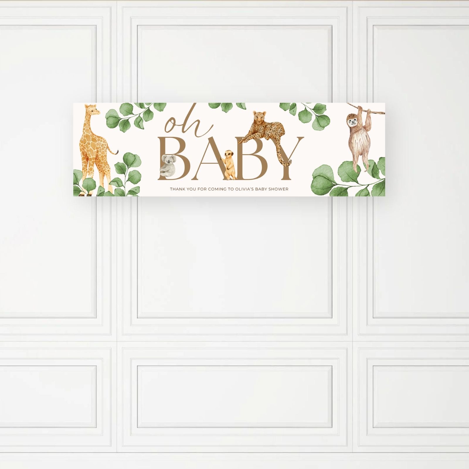 CUSTOM CELEBRATION BANNER  - BABY SHOWER - SAFARI (MUST BE ORDERED SEPARATELY)