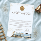 PRINTED RANGE - A4 CHRISTMAS EVE LETTER - NORTH POLE EXPRESS - PALE BLUE