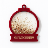 ACRYLIC - SHAKER SNOWGLOBE (4 PIECE BAUBLE) - DEEP RED