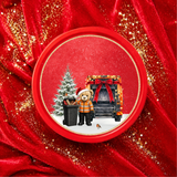 SOLVENT STICKER - BINMAN BEAR - CHOCOLATE TUB TOPPER