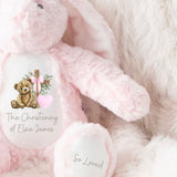 DTF TRANSFER - PINK CHRISTENING BEAR (5.5CM) (MUMBLES)