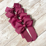 4’’ HAIR BOW - WINE