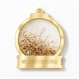 ACRYLIC - SHAKER SNOWGLOBE (4 PIECE BAUBLE) - GOLD