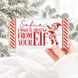 PRINTED CHOCOLATE WRAPPER - CHRISTMAS - ELF - RED