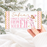 PRINTED CHOCOLATE WRAPPER - CHRISTMAS - ELF - PINK