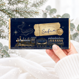 PRINTED CHOCOLATE WRAPPER - CHRISTMAS - EXPRESS TRAIN - NAVY