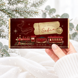 PRINTED CHOCOLATE WRAPPER - CHRISTMAS - EXPRESS TRAIN - RED