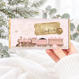 PRINTED CHOCOLATE WRAPPER - CHRISTMAS - EXPRESS TRAIN - PINK