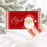 PRINTED CHOCOLATE WRAPPER - CHRISTMAS - GINGHAM SANTA