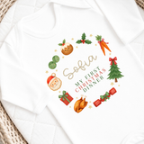 CUSTOM DTF TRANSFER: CHRISTMAS - FIRST CHRISTMAS WREATH DINNER - RED