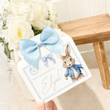 SOLVENT STICKER - TREAT BOX - BLUE GINGHAM FLOPSY