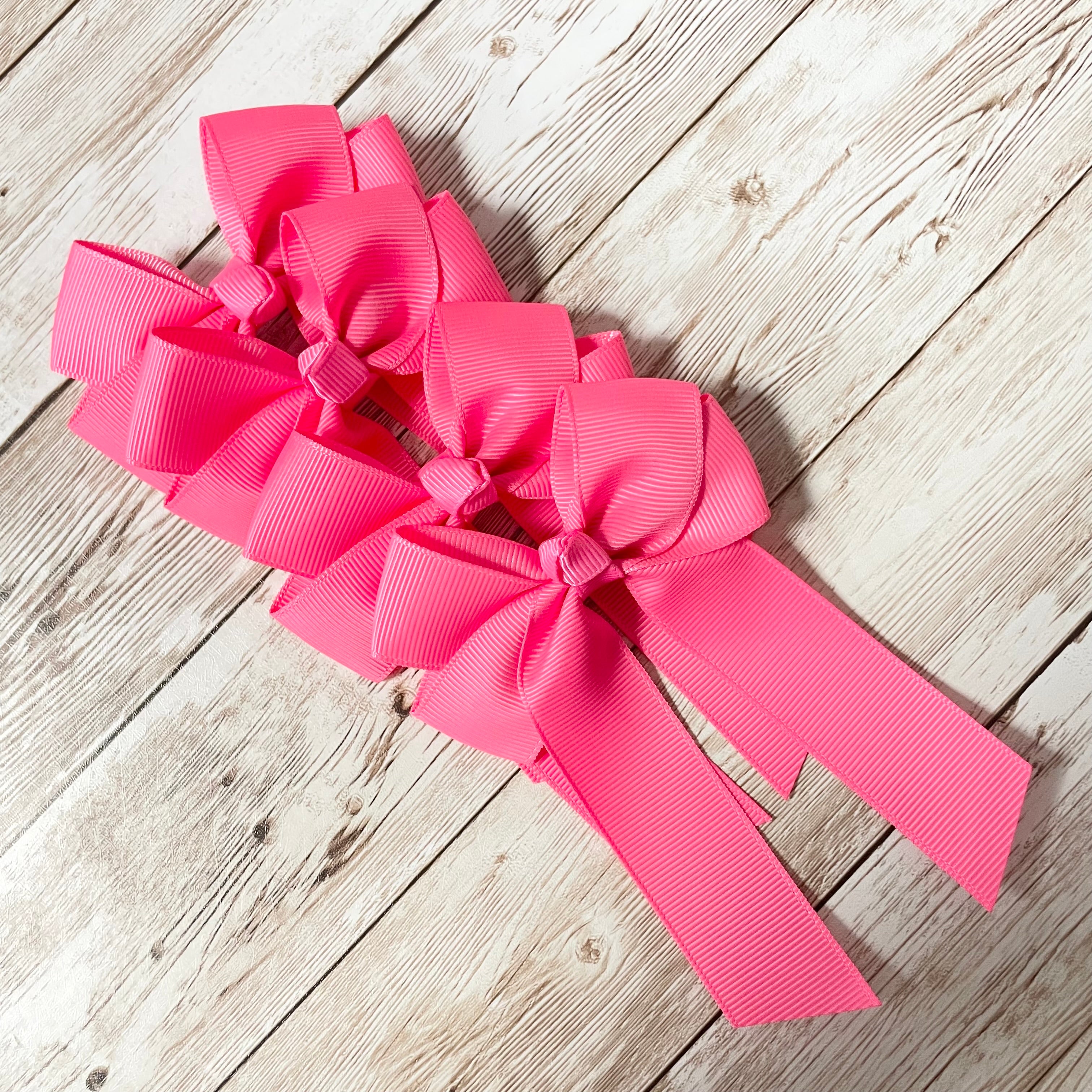 4’’ HAIR BOW - NEON PINK