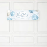 CUSTOM CELEBRATION BANNER  - BIRTHDAY - BLUE BALLOONS (MUST BE ORDERED SEPARATELY)