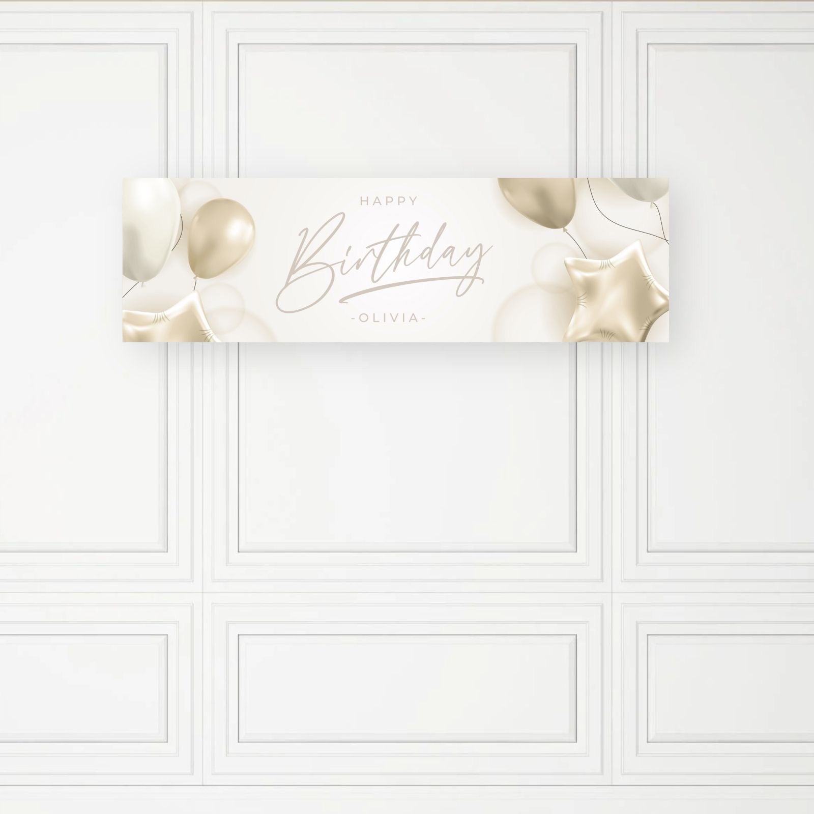 CUSTOM CELEBRATION BANNER  - BIRTHDAY - GOLD BALLOONS (MUST BE ORDERED SEPARATELY)