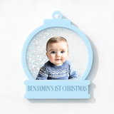 ACRYLIC - SHAKER SNOWGLOBE (4 PIECE BAUBLE) - BLUE