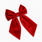 XL VELVET HAIR BOW - BRIGHT RED
