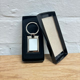 SILVER RECTANGLE SUBLIMATION KEYRING & BOX