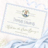 PRINTED RANGE - EASTER - A4 CERTIFICATE - WREATH FLOPSY - BLUE