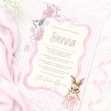 PRINTED RANGE - EASTER - A4 CERTIFICATE - STRIPE FLOPSY - PINK