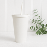 24oz WHITE COLD CUP TUMBLER