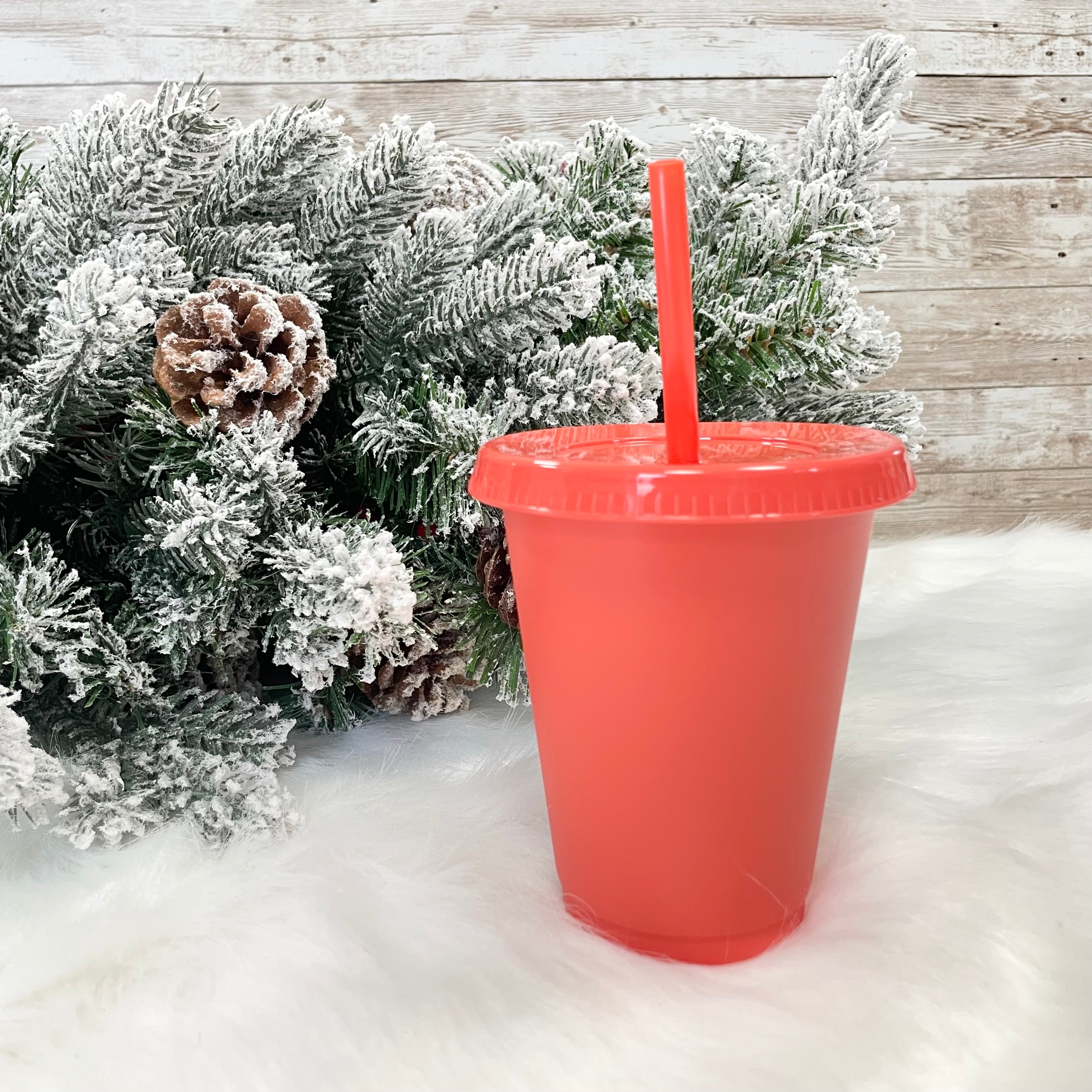 16OZ RED COLD CUP TUMBLER