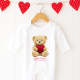 DTF TRANSFER - VALENTINES - EMBROIDERY STYLE - TEDDY BEAR WITH HEART (NO BOW)
