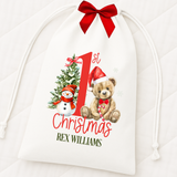 DTF TRANSFER - CHRISTMAS - CANDY CANE 1ST CHRISTMAS BEAR - 16CM