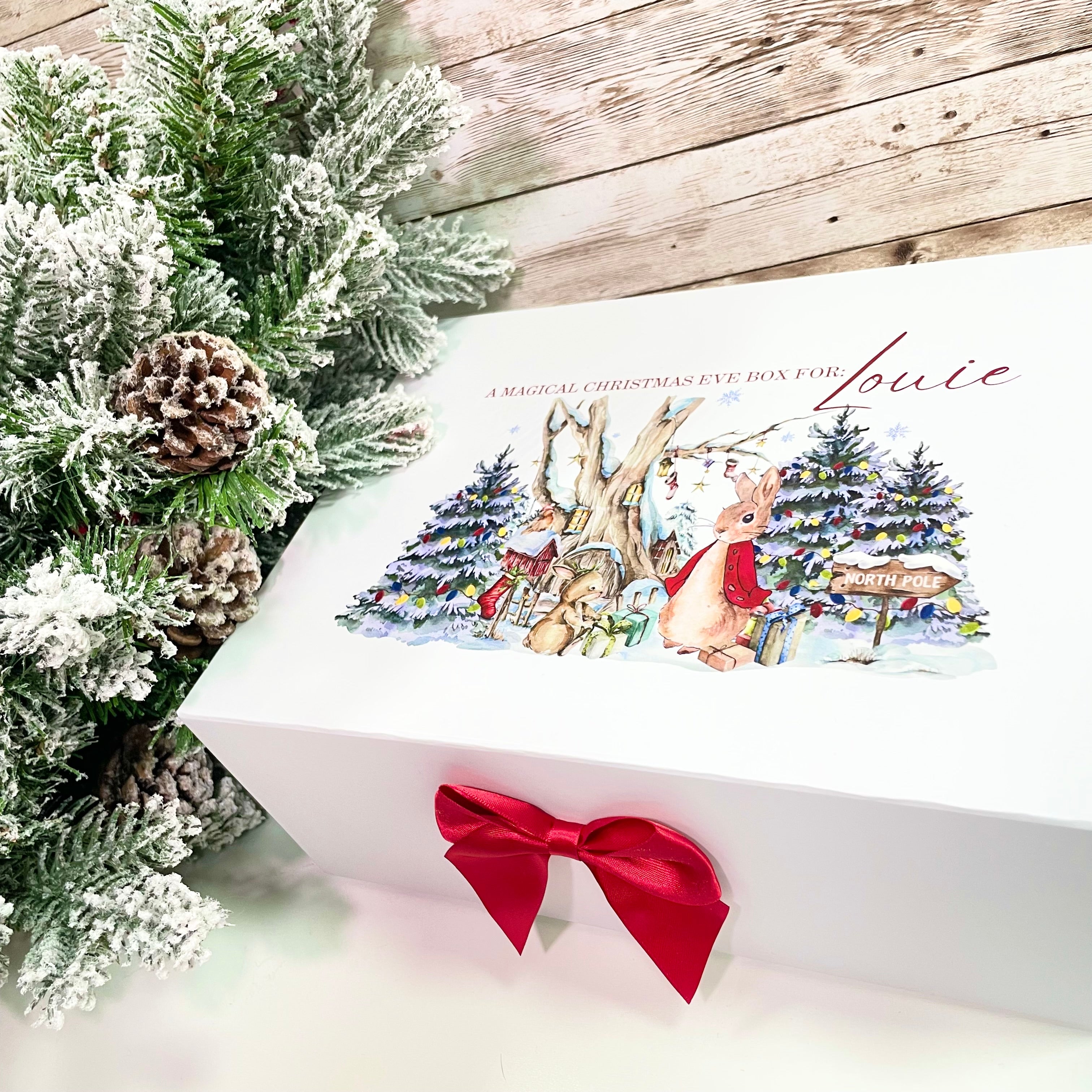 Personalized Christmas Gift Boxwhite Magnetic Gift 