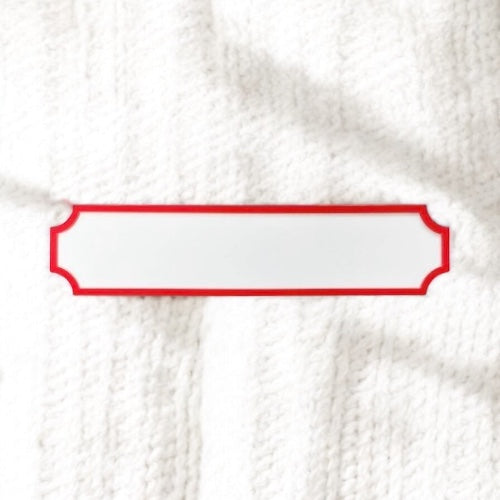 WHITE WITH RED EDGE ACYLIC STREET SIGN