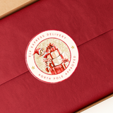 SOLVENT STICKER - PACK OF 5 - CHRISTMAS - ELF DELIVERY