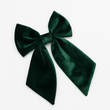 XL VELVET HAIR BOW - EMERALD GREEN