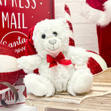 CHRISTMAS TEDDY BEAR - WHITE WITH RED HAT