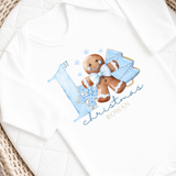 CUSTOM DTF TRANSFER: CHRISTMAS - 1ST CHRISTMAS GINGERBREAD - BLUE