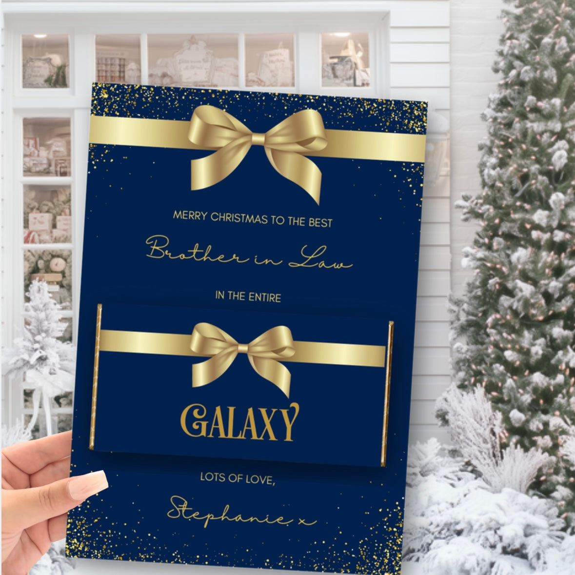 IN THE ENTIRE GALAXY BOARD - NAVY & GOLD BOW