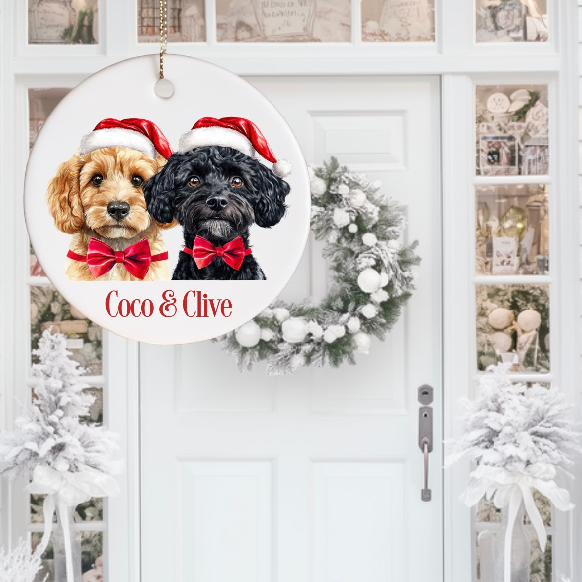 ANTI-TEAR BACKDROP BANNER - WHITE CHRISTMAS SHOP DOORWAY (MUST BE PURCHASED SEPARATELY)