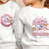 DTF TRANSFER - GIRL LOVES DINOS (FRONT/BACK)