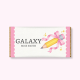 PRINTED RANGE - TEACHER COLLECTION - PENCILS - CHOCOLATE WRAPPER - PINK