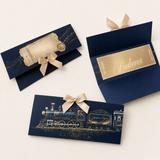 PRINTED MONEY/TICKET WALLET - NORTH POLE EXPRESS - NAVY