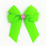 4'' HAIR BOW (GLITTERY CENTRE) - ACID x PINK