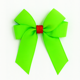 4'' HAIR BOW (GLITTERY CENTRE) - ACID x RED