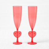VALENTINES DAY - PACK OF 2 HEART FLUTES