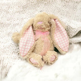 21CM PINK & BEIGE GINGHAM BUNNY